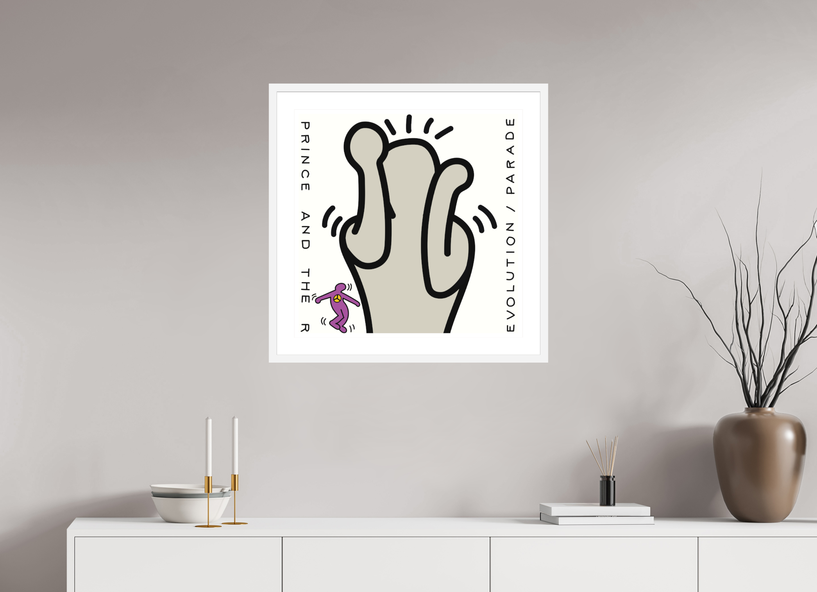 60 x 60 cm, FRAMED WHITE Parade Prince And The Revolution