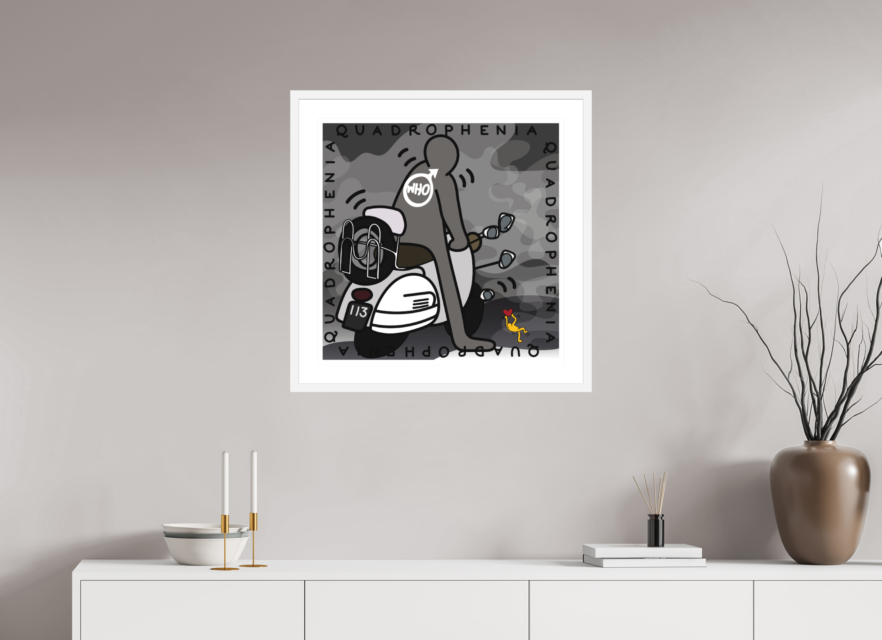 60 x 60 cm, FRAMED WHITE Quadrophenia