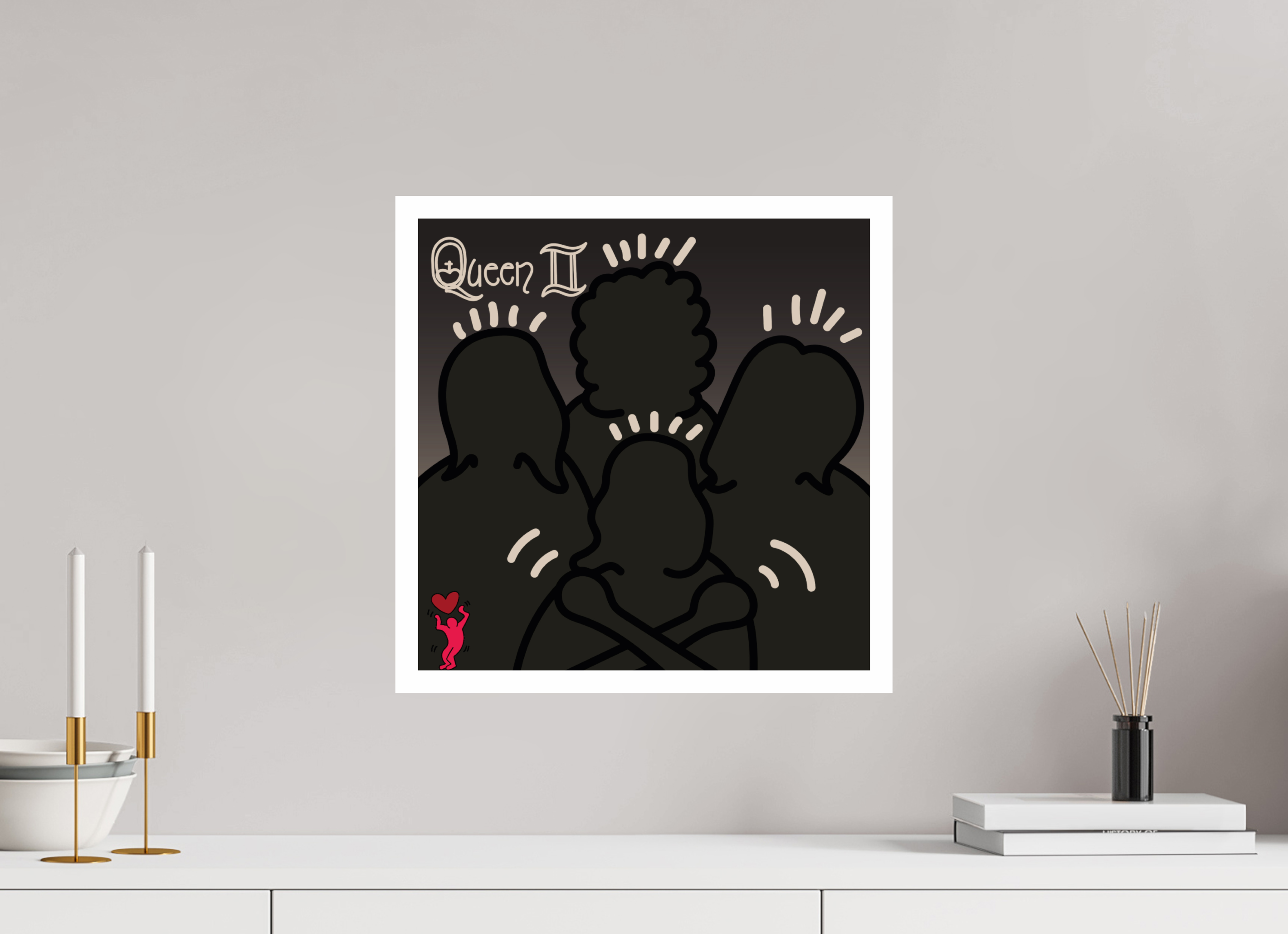 40 x 40 cm, UNFRAMED Queen