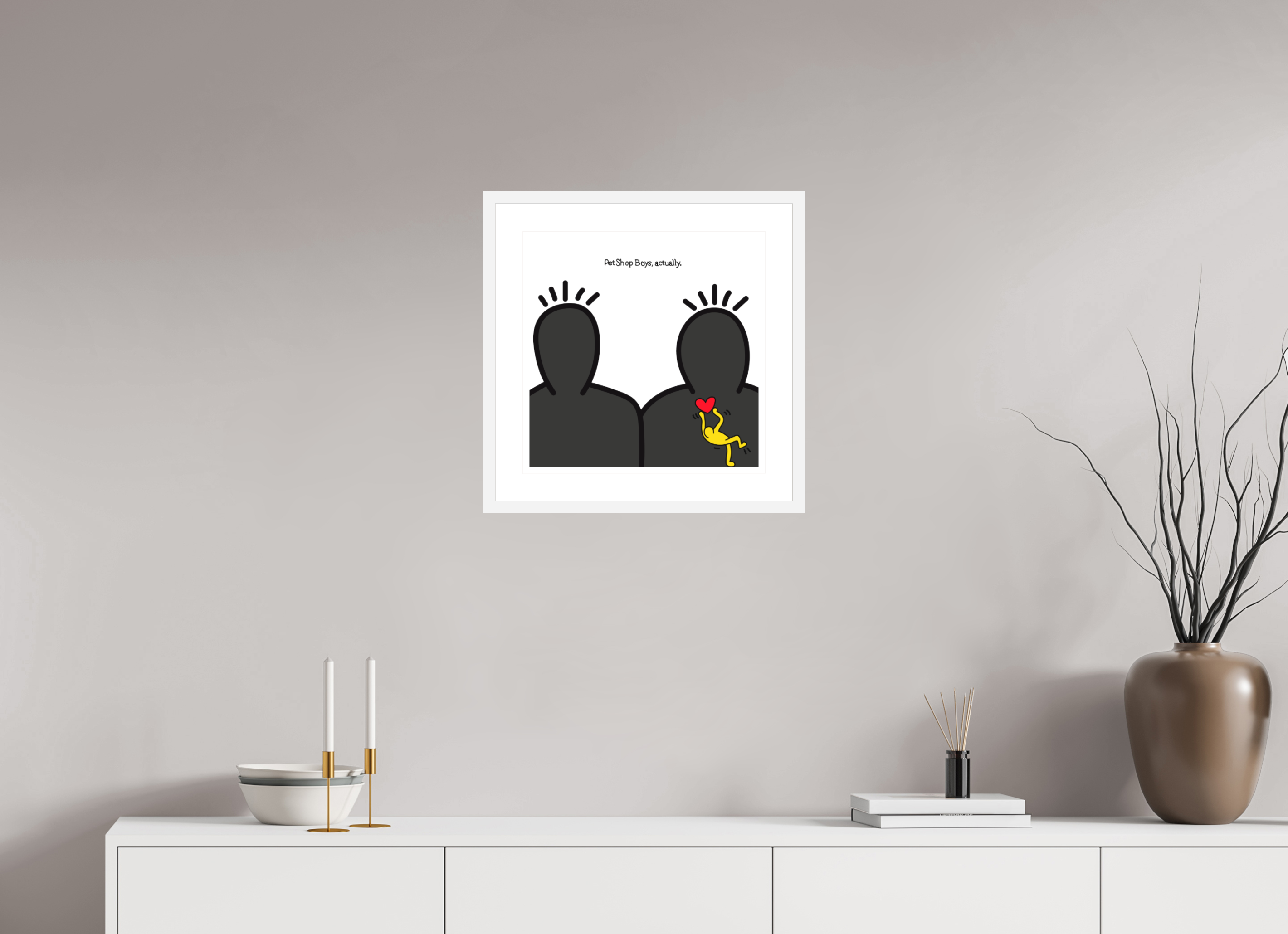 40 x 40 cm, FRAMED WHITE Pet Shop Boys Actually