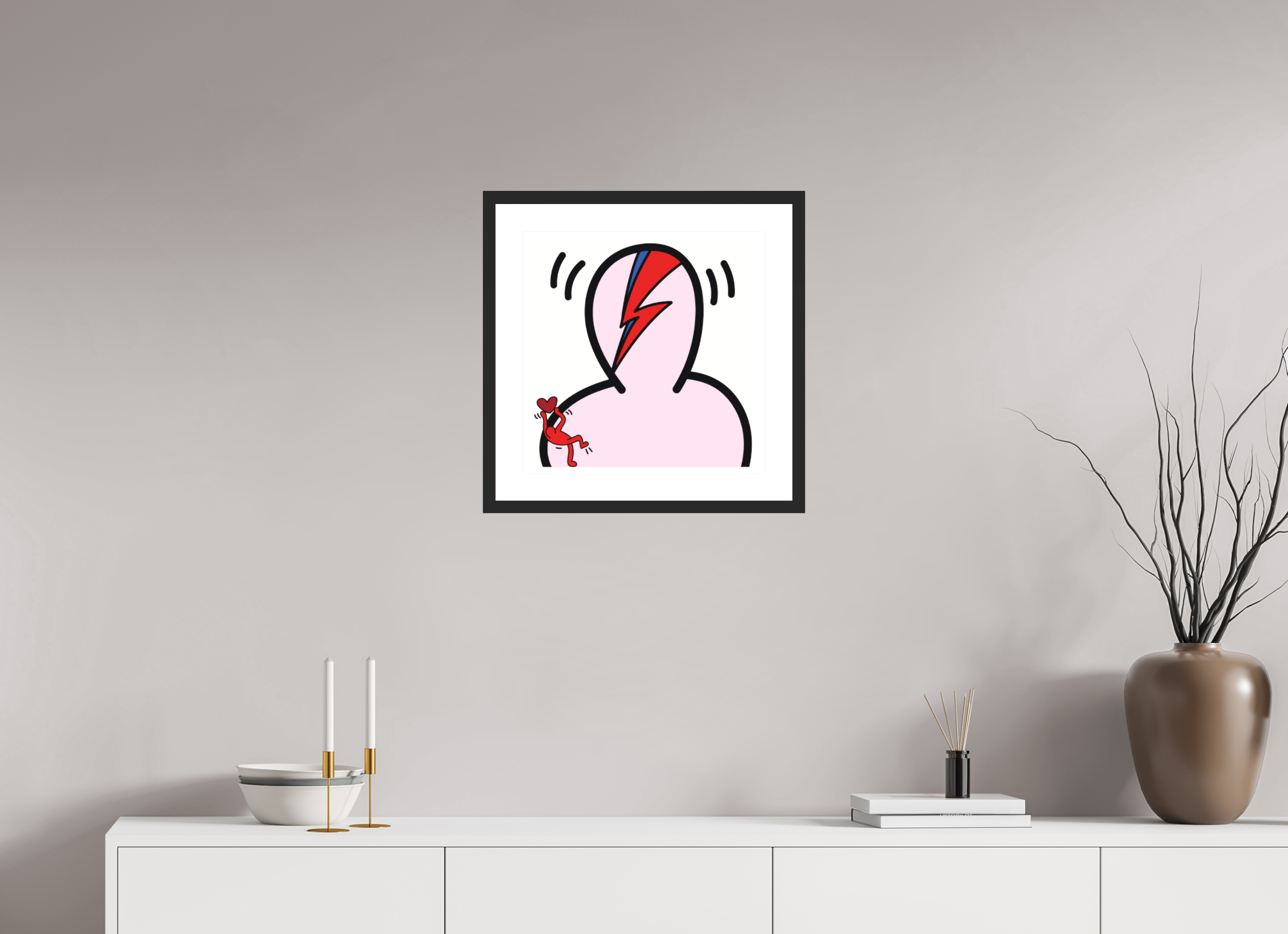 40 x 40 cm, FRAMED BLACK Bowie