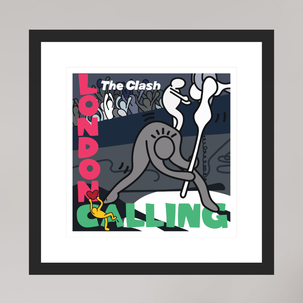 30 x 30 cm, FRAMED BLACK London Calling