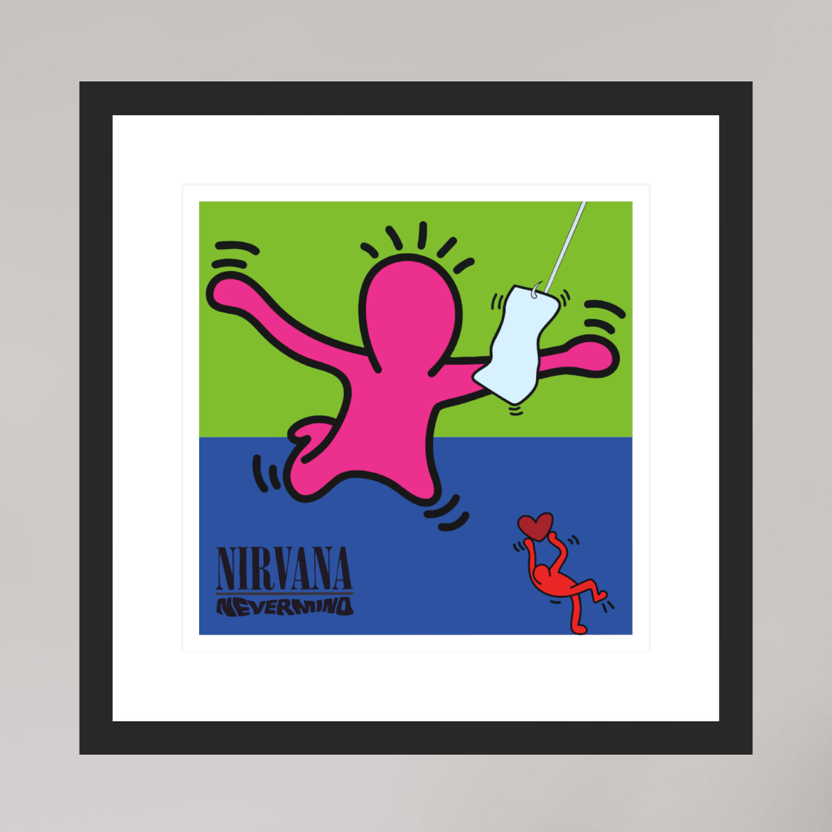 30 x 30 cm, FRAMED BLACK Nirvana
