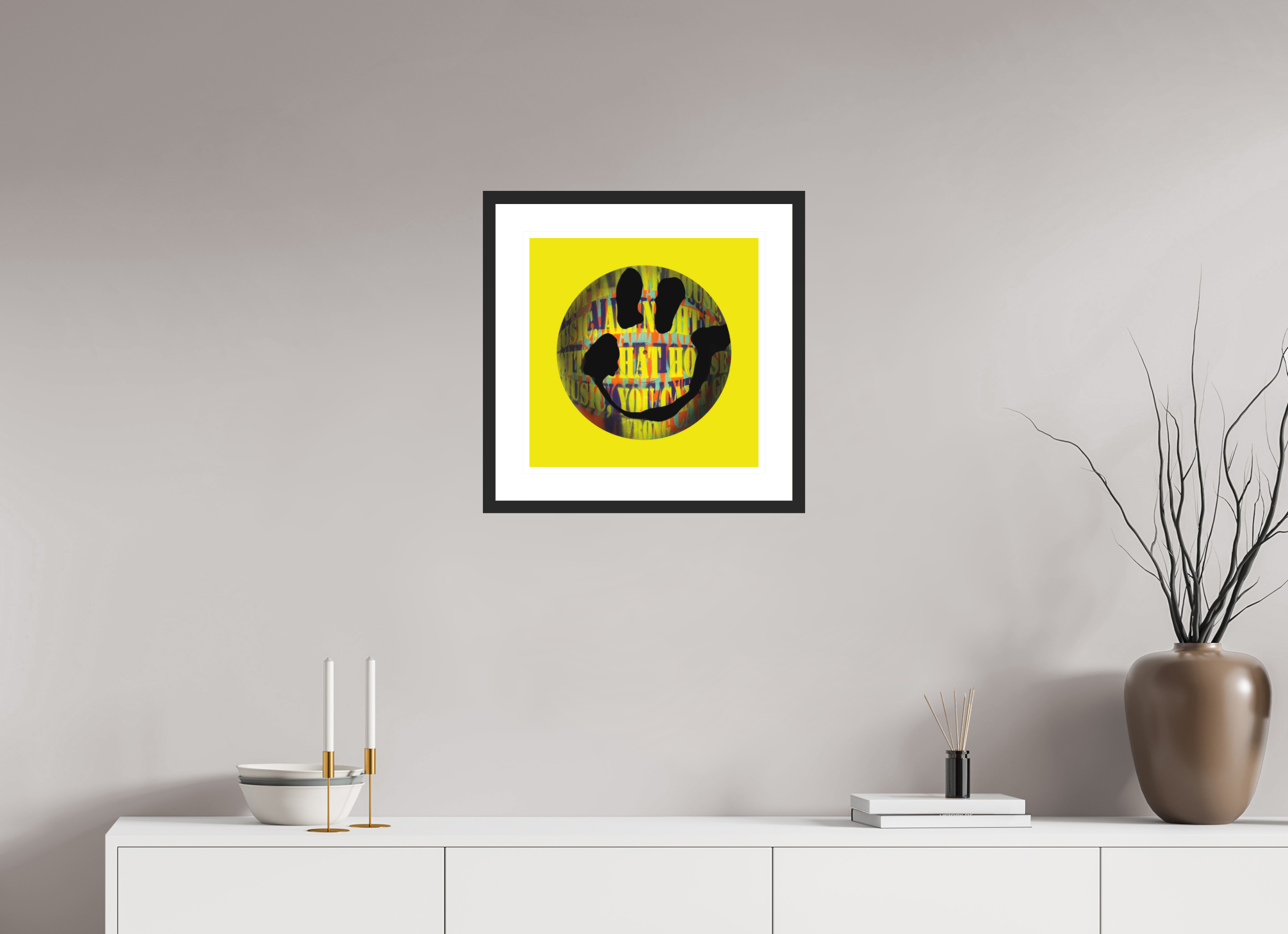 40 x 40 cm, FRAMED BLACK On the record 2 metallic print