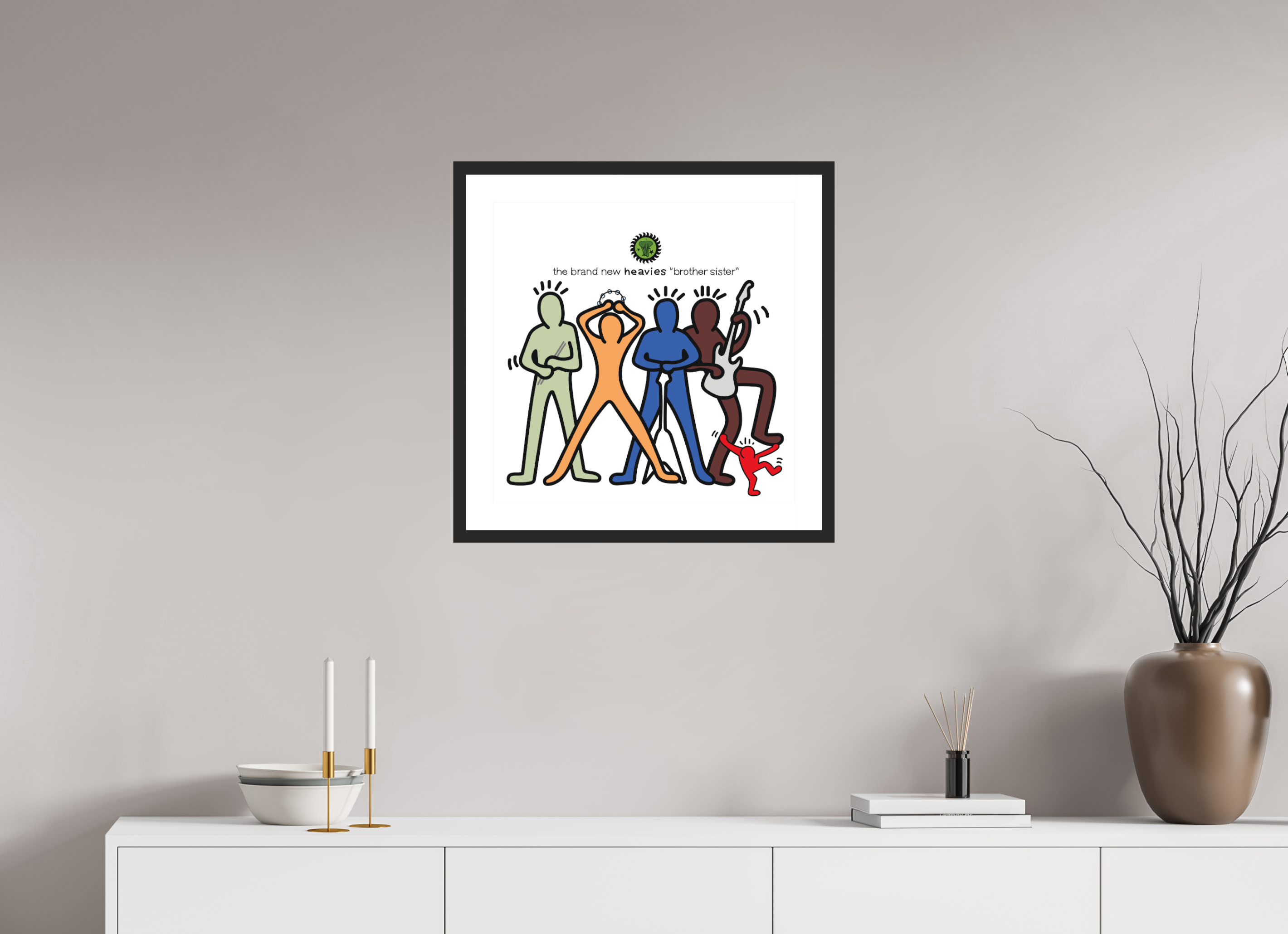 50 x 50 cm, FRAMED BLACK Brand New Heavies