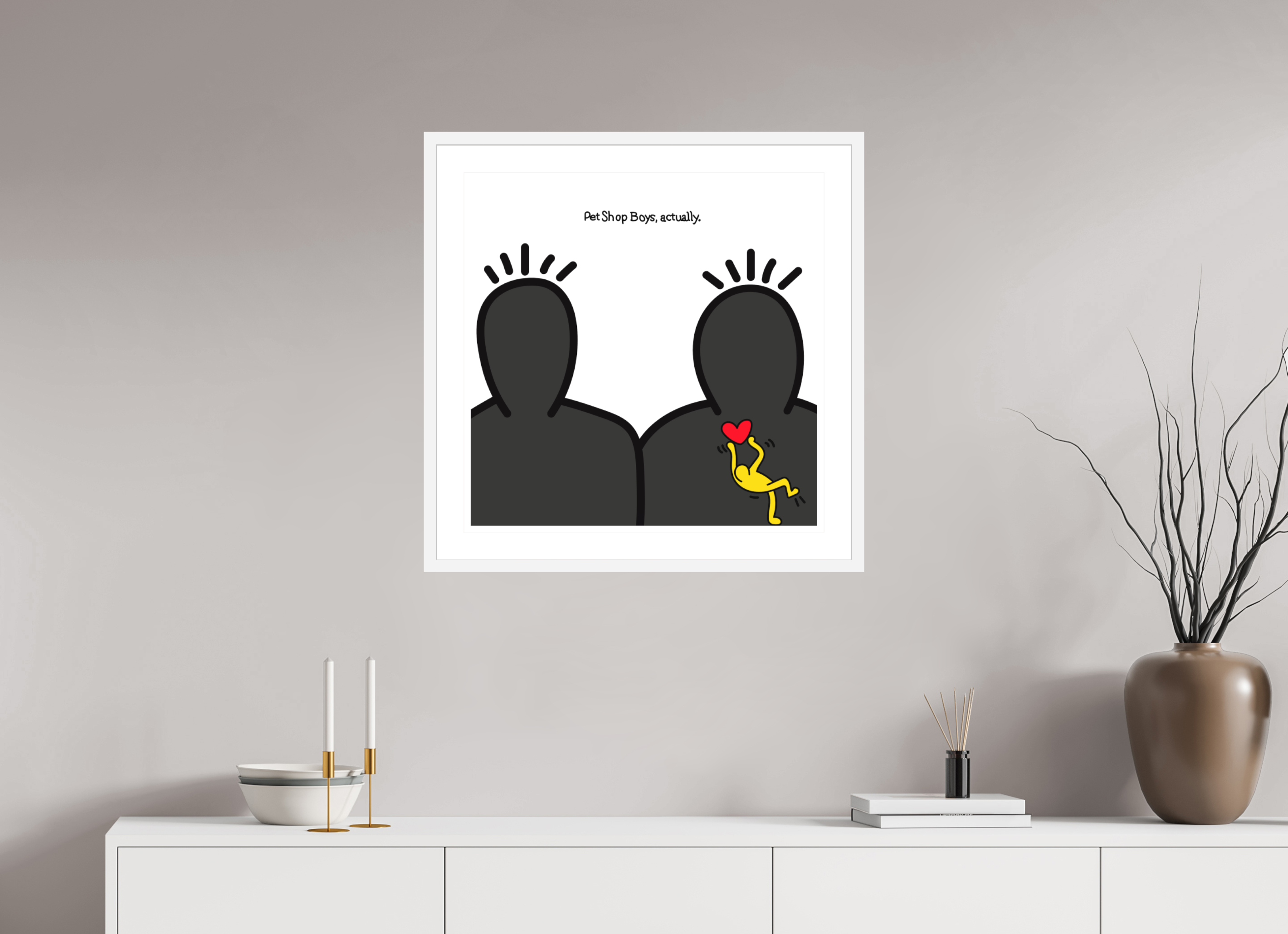 60 x 60 cm, FRAMED WHITE Pet Shop Boys Actually
