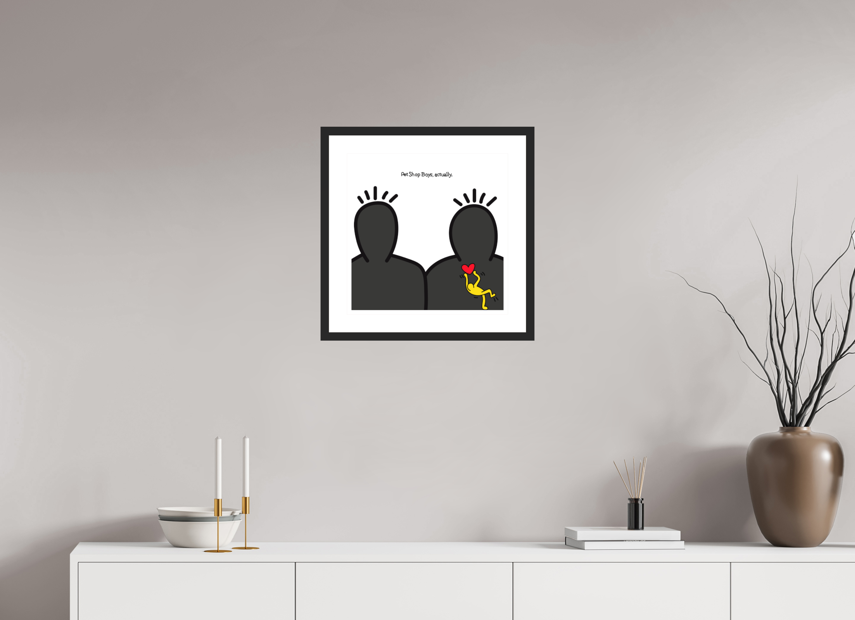 40 x 40 cm, FRAMED BLACK Pet Shop Boys Actually