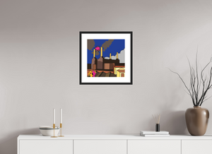 40 x 40 cm, FRAMED BLACK Animals Pink Floyd