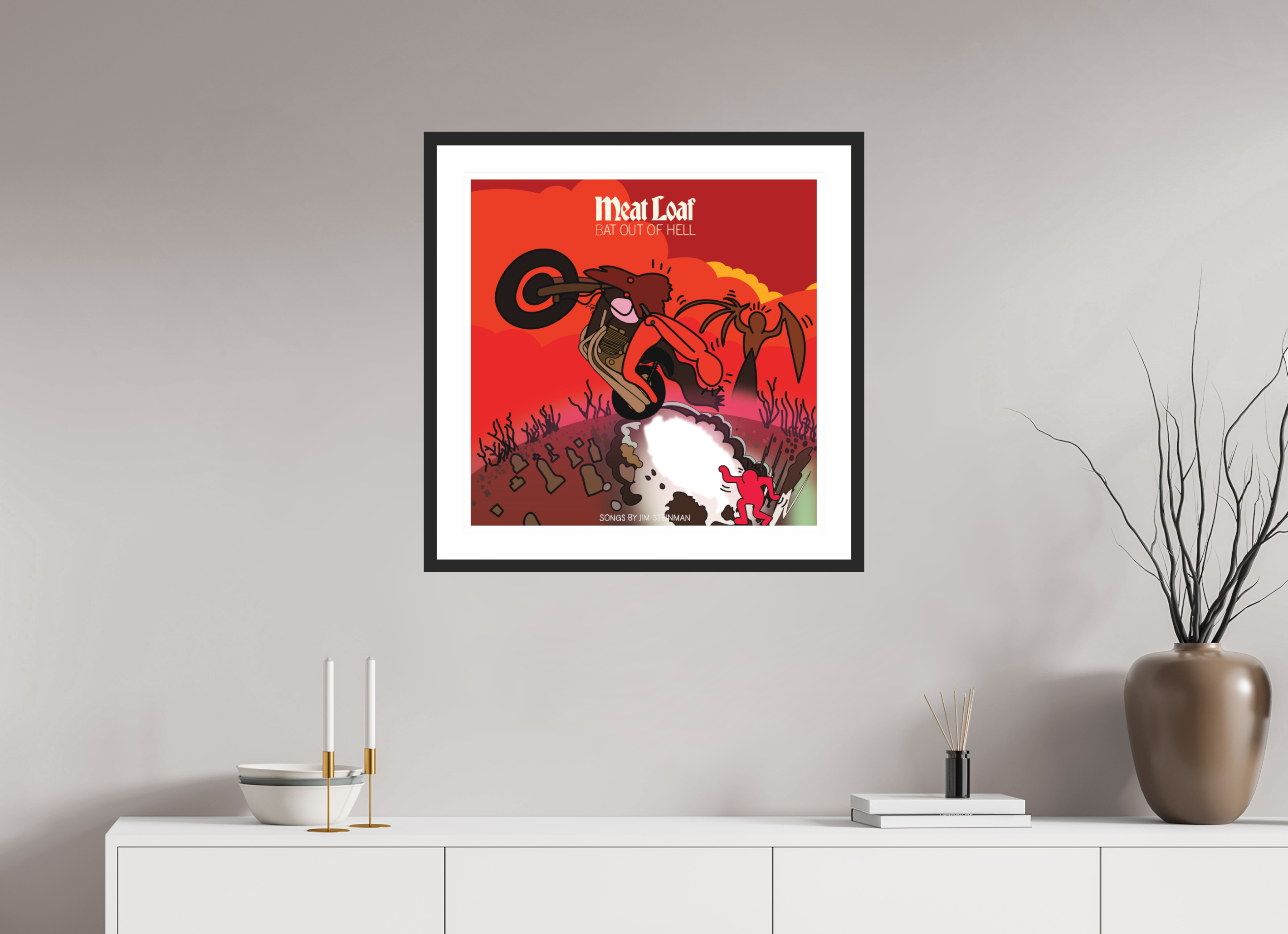 60 x 60 cm, FRAMED BLACK Meatloaf