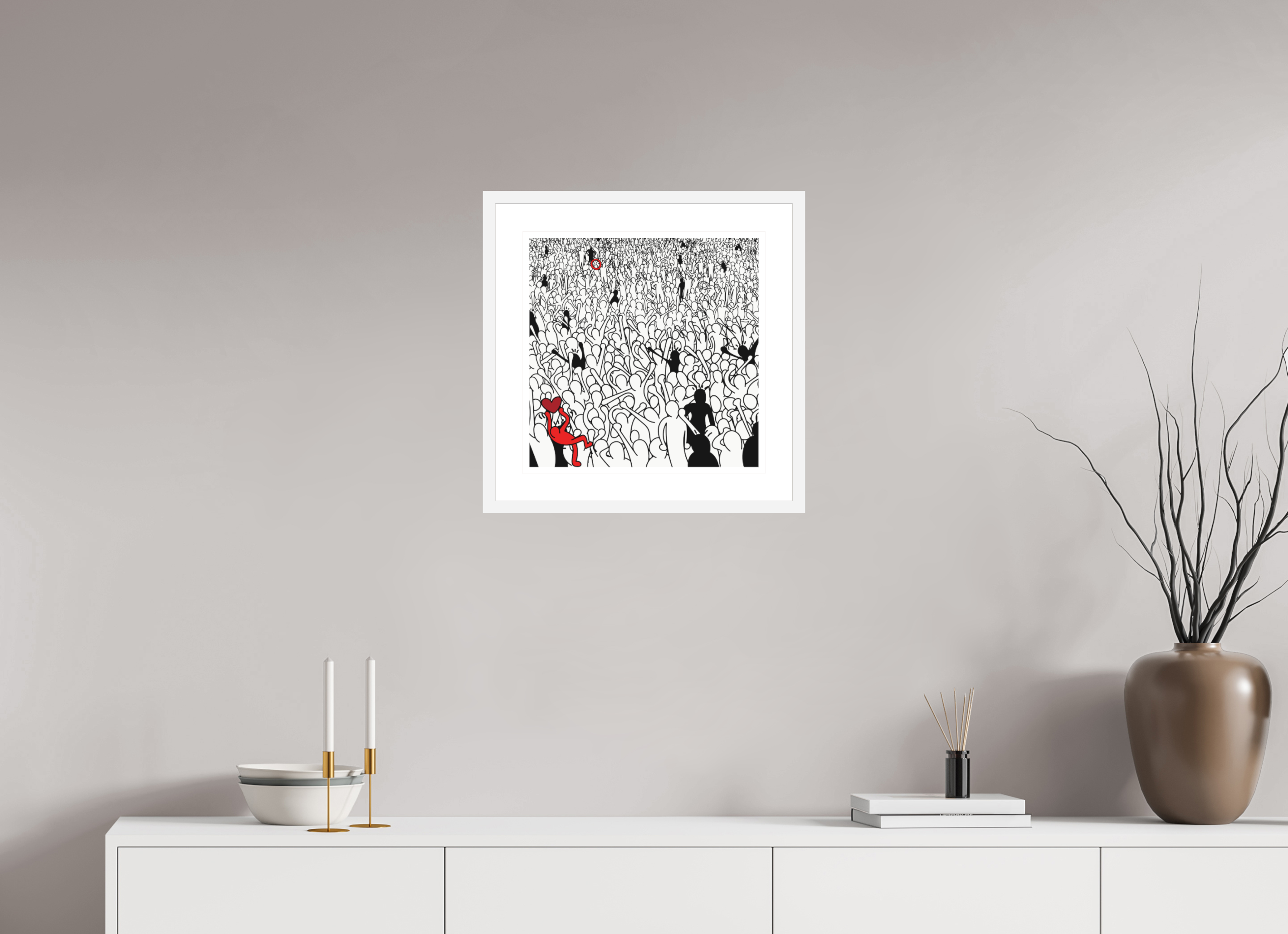 40 x 40 cm, FRAMED WHITE George Michael