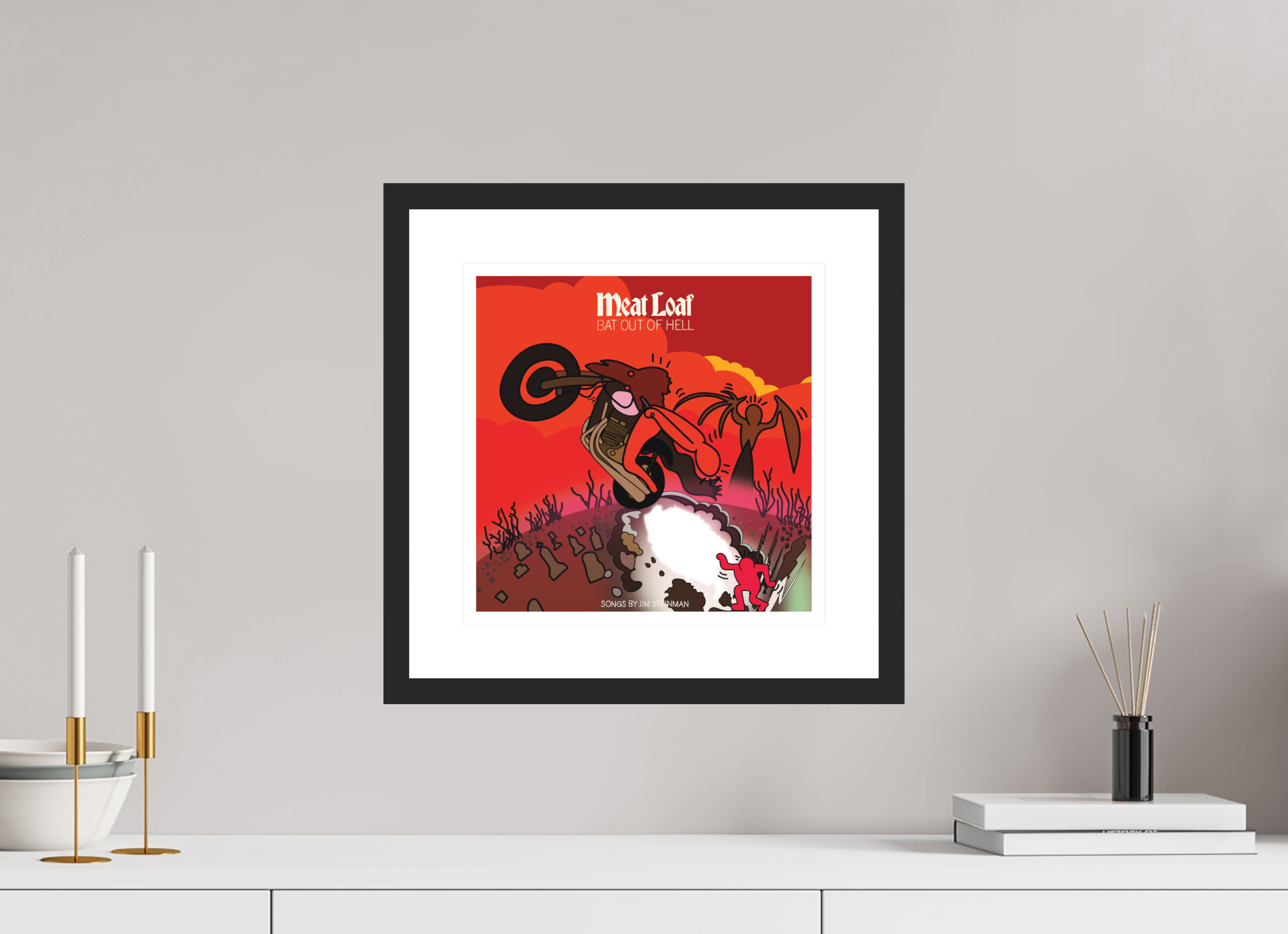 30 x 30 cm, FRAMED BLACK Meatloaf