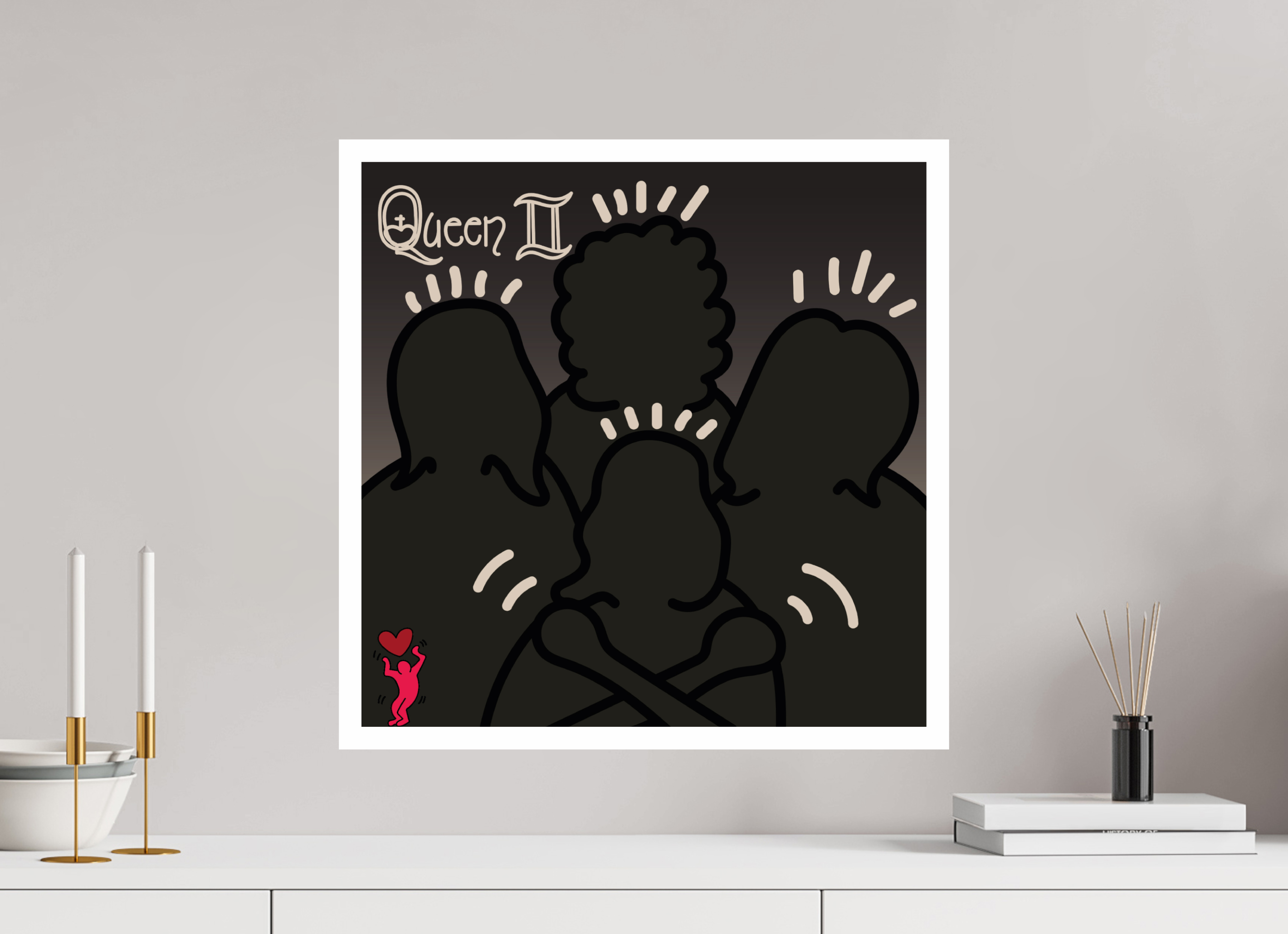 50 x 50 cm, UNFRAMED Queen