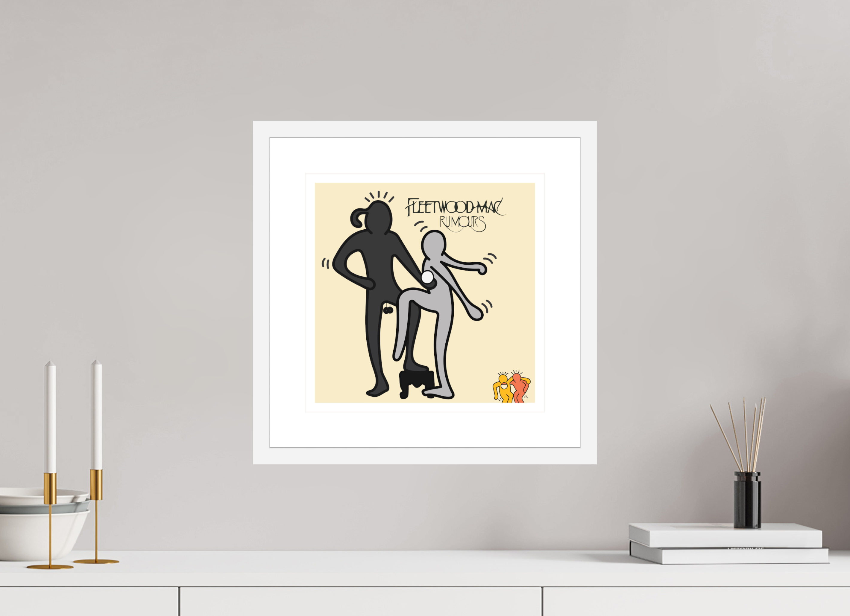 30 x 30 cm, FRAMED WHITE Fleetwood Mac