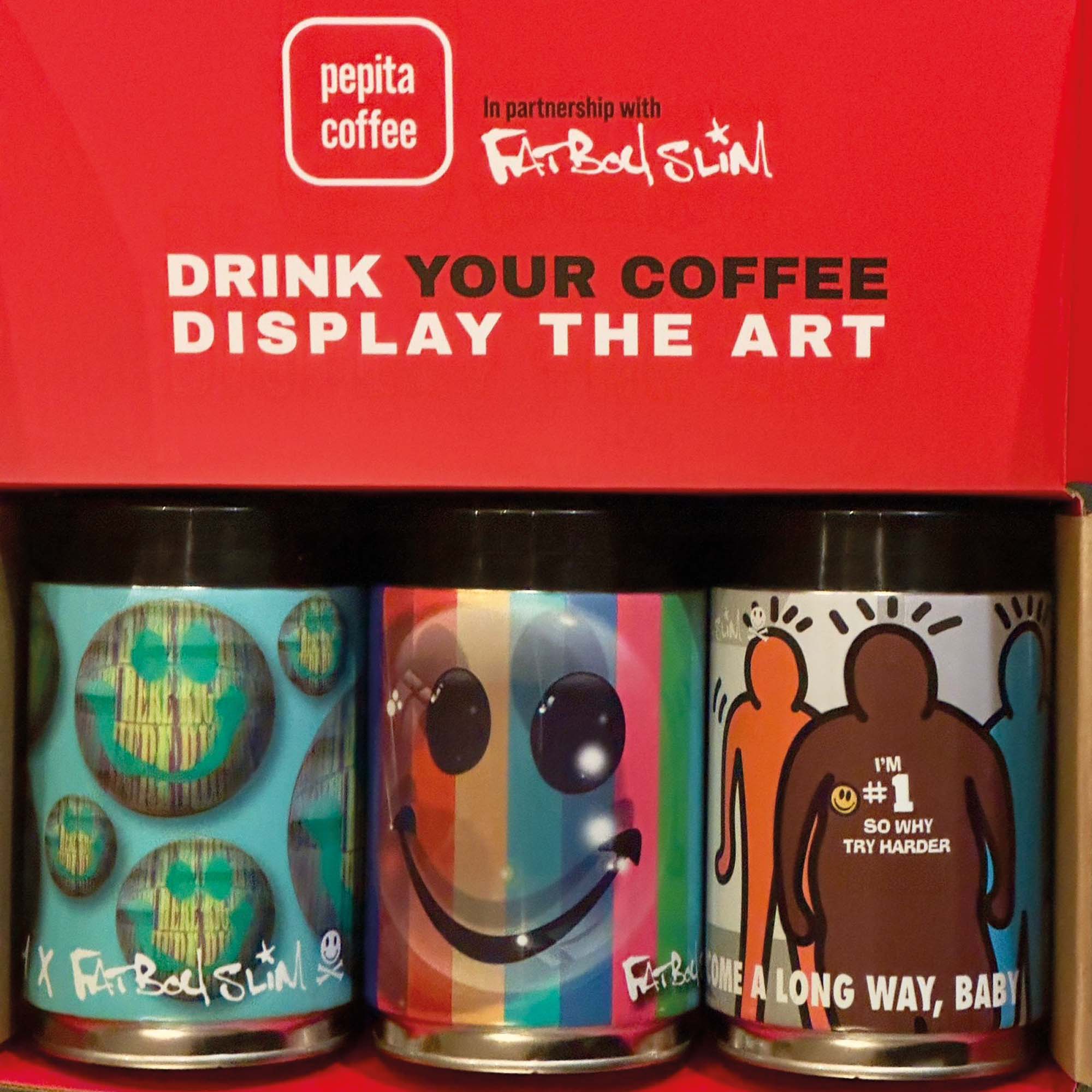 TBOY x Fatboy Slim exclusive coffee box set, hand signed by Fatboy Slim and TBOY