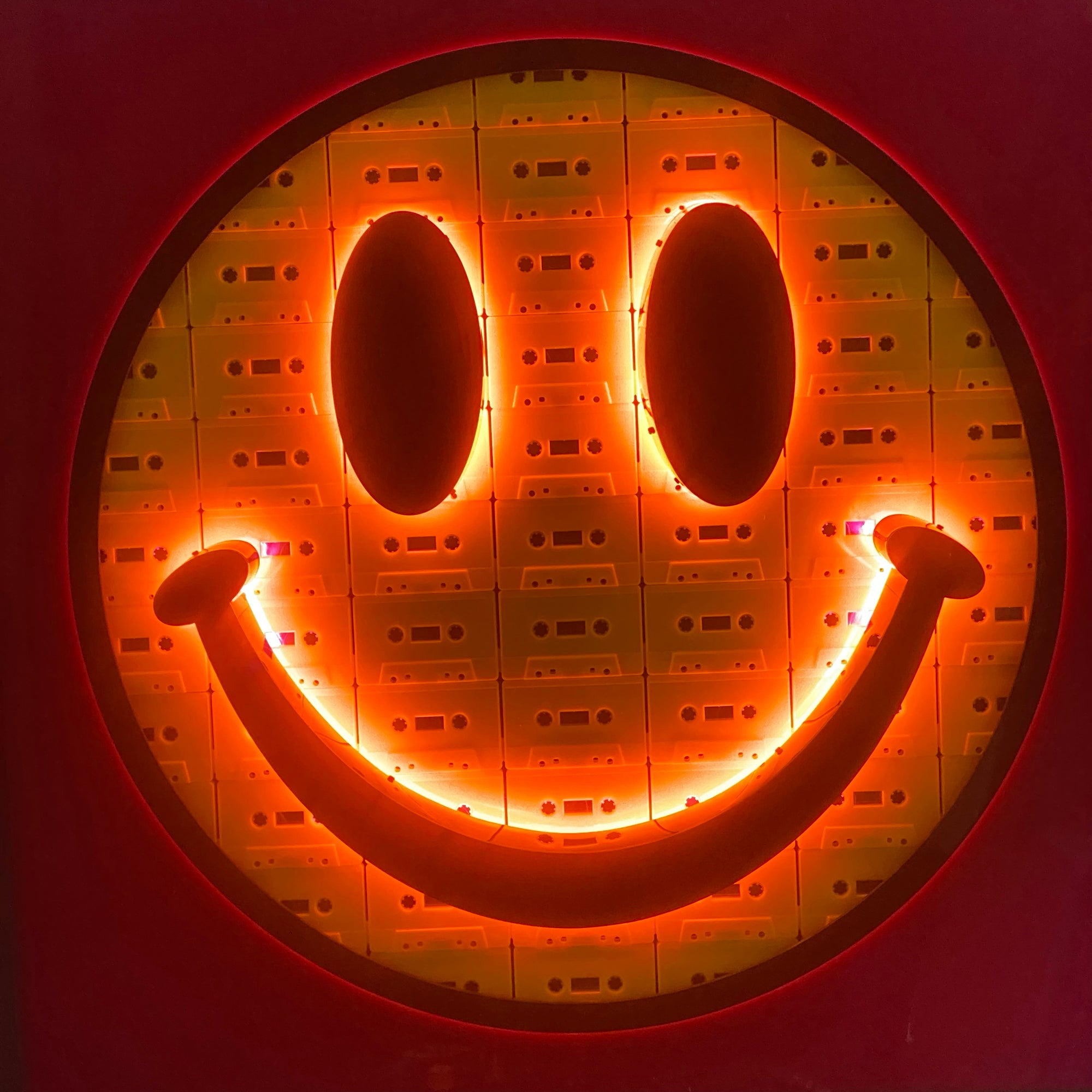 Neon cassette smiley